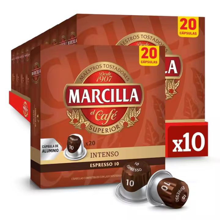 Café Marcilla Intenso Capsulas - Pack 10 - 200 Cápsulas - Qumir - 1