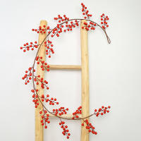Vine Artificial De Frutas Rojas 72 Cabezas 1.95m Para Decoración Navideña En Casa Suministros De Fiesta Fondo De Pared Guirnalda De Navidad - details 12