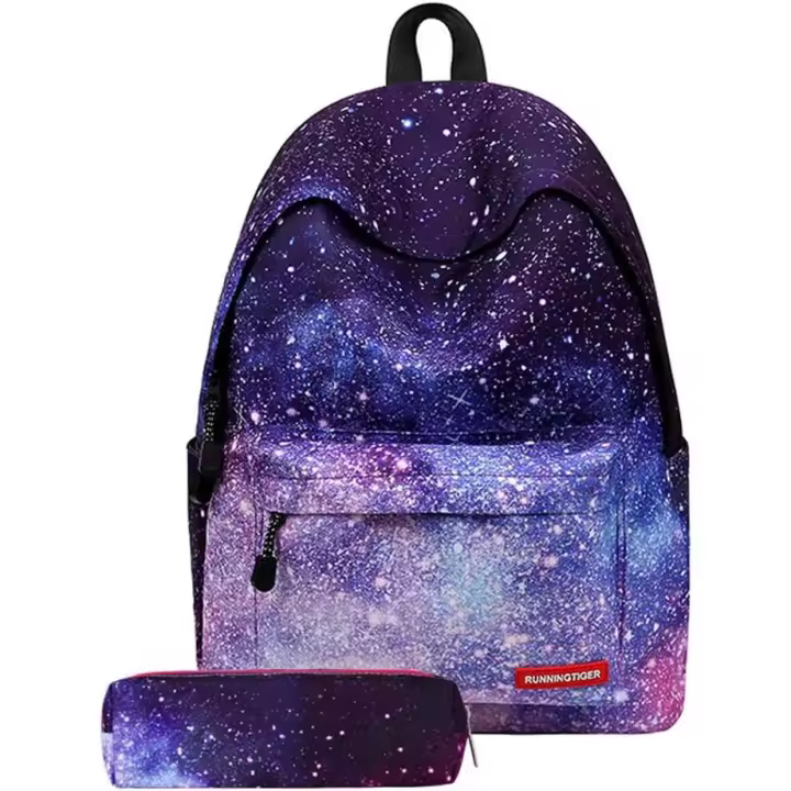 Mochilas Galaxy Type Casual Bolsas Escolares Bolsa de Viaje para Niños de Lona Estampada de Estrellas Mochila Escolar - 1