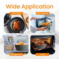 Juego De Accesorios Para Air Fryer Redondo Moldes De Silicona Repasadores De Horno Y Barbacoa Placa De Hornear Para Pizza Y Pastel - details 3