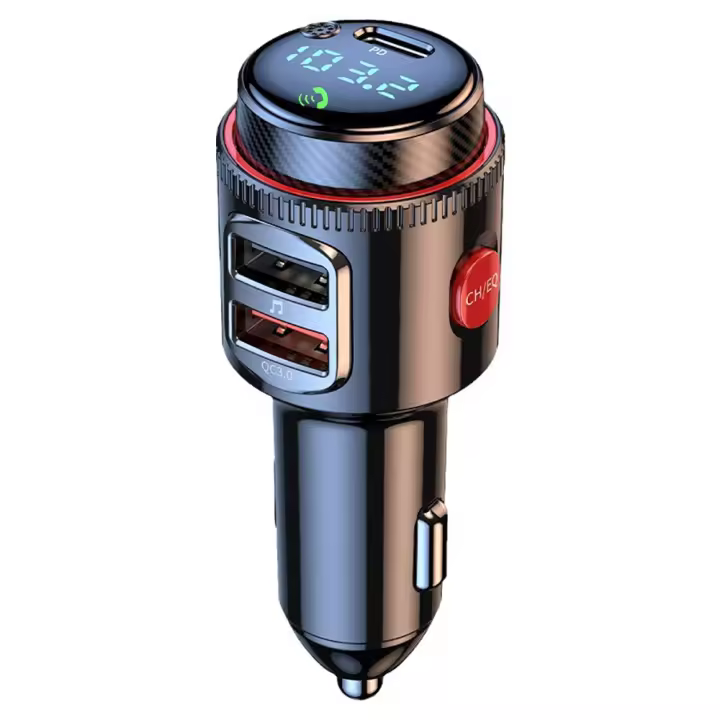 Transmisor FM Bluetooth 5.0 para Coche Manos Libres Adaptador Bluetooth Radio Coche PD 30W & QC3.0 18W Cargador Coche Rápido con Deep Bass Sonido Hi-Fi,Micrófono Soporte Memoria USB - 1