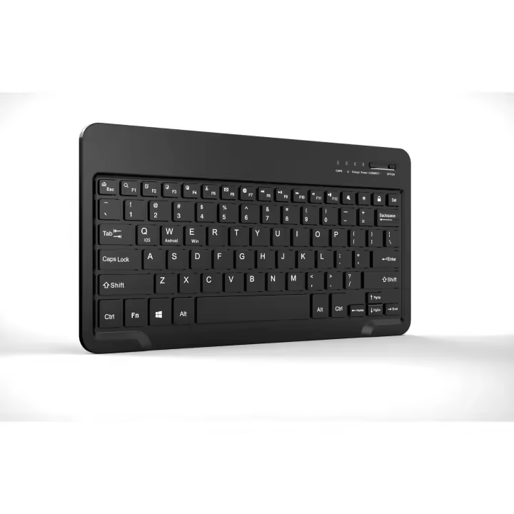 Teclado Bluetooth, teclado inalámbrico portátil ultrafino de 12,9" para tabletas, textura de metal cepillado (negro) - 1