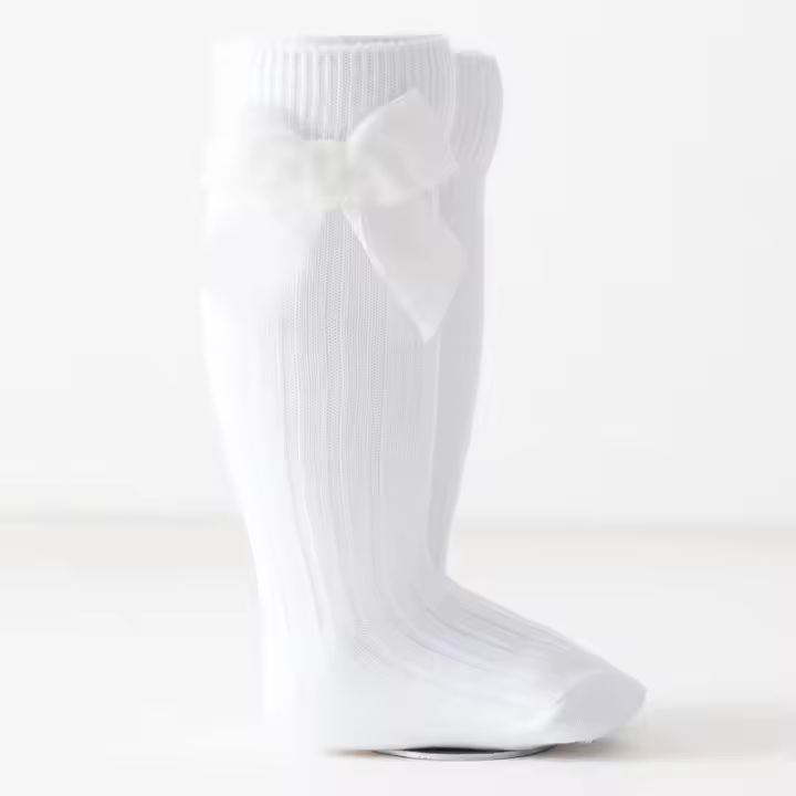 Calcetines De Navidad Para Bebés Niñas Calcetines Largos De Rodilla Con Gran Borla Para Otoño Invierno Algodón Suave Rojos Para Recién Nacidos De 0-5 Años - 1