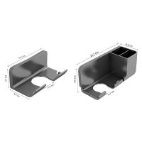 Soporte De Secador De Pelo Para Baño Estante Sin Perforar Plástico Con Caja De Almacenamiento Soporte De Toalla Para Inodoro - details 11