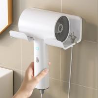 Soporte De Secador De Pelo Montado En La Pared Para Baño Estante De Almacenamiento Plástico Con Adhesivo Fuerte Soporte De Sundries Para El Baño - details 1