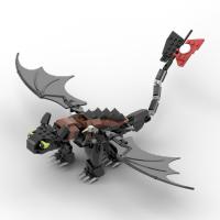 Conjunto De Bloques De Construcción MOC How to Train Your Dragons 2en1 Modelo De Dragón Negro Y Blanco Juguetes Para Niños Y Niñas Regalos - details 9