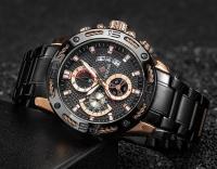 Reloj De Pulsera De Lujo Para Hombre WWOOR En Acero Inoxidable Y Oro Resistente Al Agua Y Shock Con Cronógrafo Y Luz Nocturna - details 16