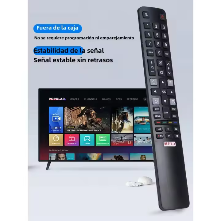 Control Remoto Universal RC802N Para TV Inteligente TCL 4K UHD LCD / LED Reemplaza a Los Remotos Originales U43P6046/U55C7006/U49P6046/U65P6046 - 1