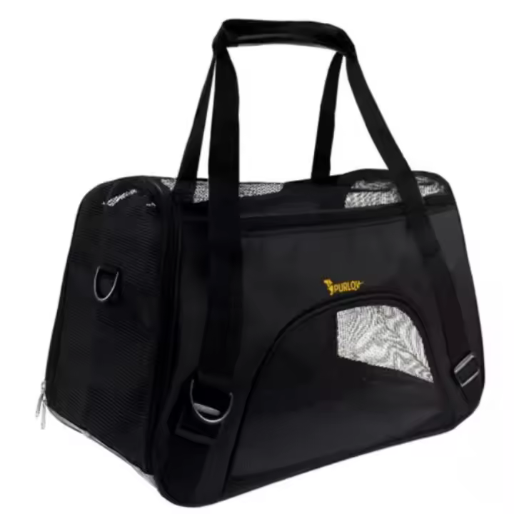 Purlov, Bolso Transportador de Mascotas Plegable – Ideal para Perros y Gatos, Ventilación de Malla, Correa Ajustable, Liviano y Duradero, Tamaño 50x25x30 cm, Perfecto para Viajes en Auto o Avión - 1