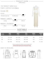 Conjunto De 2 Piezas Para Mujer Weired Puss Elegante Con Flores Y Borlas Camisola Halter + Falda Larga Ajustada Y Stretch Para Vacaciones - details 0