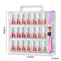Organizador Portátil De Esmaltes De Uñas Con Doble Lado Y 6 Divisores Ajustables Almacenamiento Para 48 Botellas Transparente - details 3