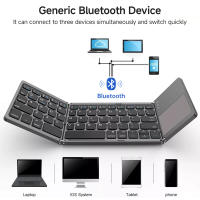 Mini Teclado Bluetooth Con Touchpad Para Android IOS Windows Teclado Inalámbrico Plegable De Tres Secciones Para Macbook PC Laptop Tablet Phone - details 1