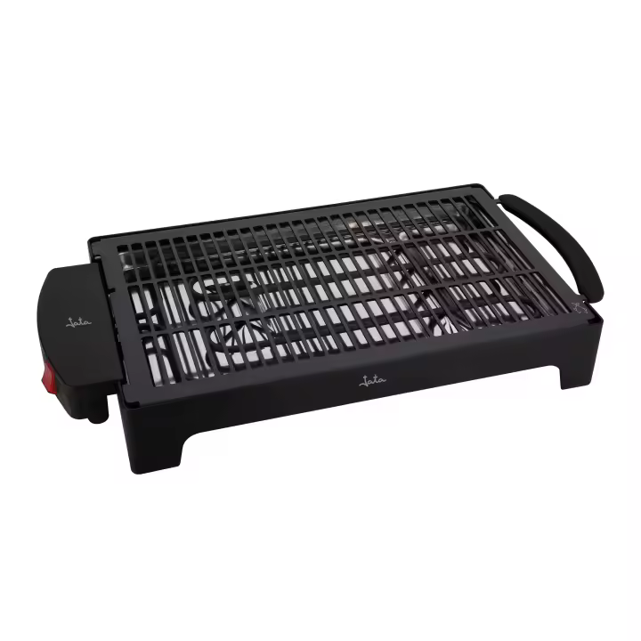 Jata Barbacoa Eléctrica Sin Humo para usar en interiores, Sin humos ni olores, Totalmente desmontable, Bandeja para recoger, Fácil limpieza, Antiadherente, 2000 W Negro - EBQ2 - 1