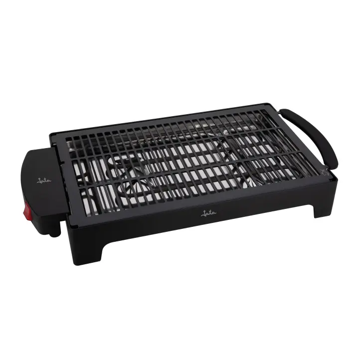 Jata Barbacoa Eléctrica Sin Humo para usar en interiores, Sin humos ni olores, Totalmente desmontable, Bandeja para recoger, Fácil limpieza, Antiadherente, 2000 W Negro - EBQ2 - 1