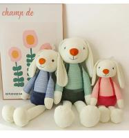 Muñeco De Peluche Conejo Con Orejas Largas Y Correa Juguetes Para Niños Ropa De Muñeca Regalo De Cumpleaños Material De Algodón Relleno De Poliéster - details 4