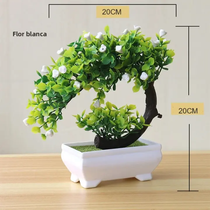 Arbusto Artificial De Bonsái Pequeño Planta De Simulación En Maceta Flores Falsas Para Decoración De Mesa Hogar Hotel Jardín - 1
