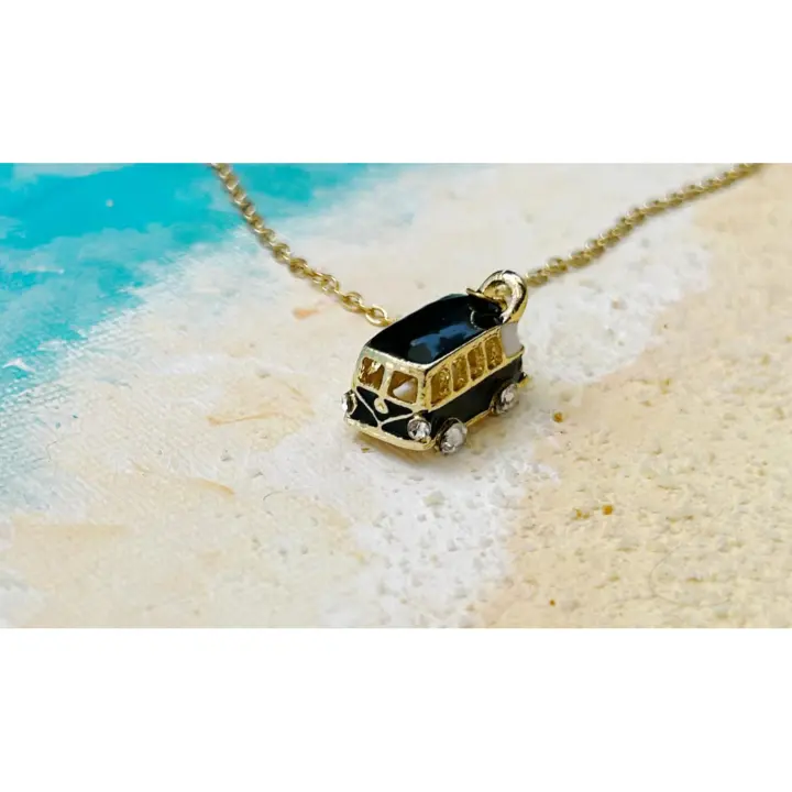 Collar Furgoneta Vintage de acero y esmalte – Joyería Boho Chic para Viajeros, Aventureros y Amantes de la Naturaleza collar furgoneta, vida en furgoneta, vw, camper, furgo, viajero - 1
