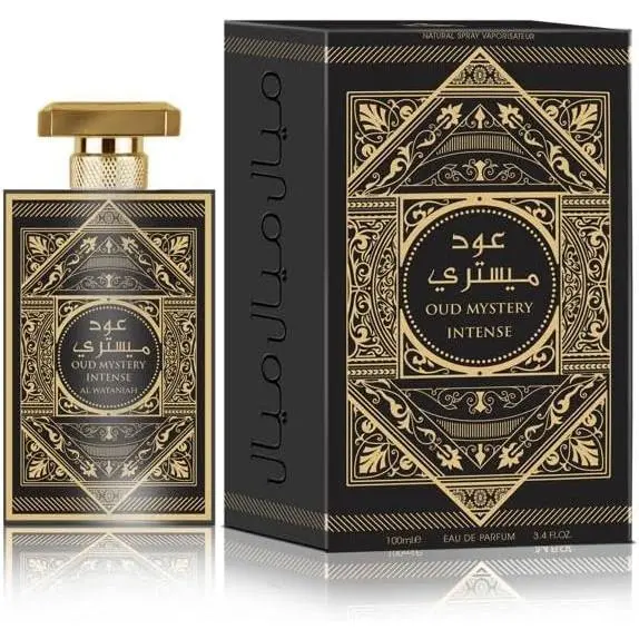 Al Wataniah Oud Mystery Intense - Perfume de Lujo Unisex, Eau de Parfum 100ml, Fragancia Amaderada y Enigmática - 1