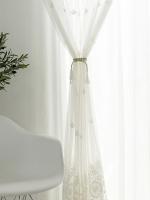 Cortina De Tela De Encaje Bordado De Flores Estilo Europeo Exquisito Para Dormitorio Y Sala De Estar 1 Pieza Translúcida - details 5