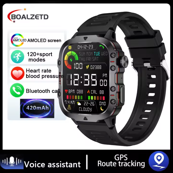 Reloj inteligente Ultra Militar para hombre, Agua resistant Device IP68, 5ATM, Monitor de Salud, Llamadas BT, 2024 pulgadas, para Deporte al Aire Libre, novedad de 1,96 - 1
