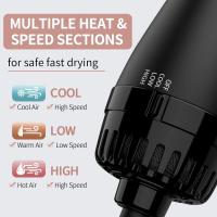BIT Cepillo de Aire Caliente 4 en 1 Cepillo Secador para el Pelo 3 Temperaturas 2 Velociades Cómodo Agarre Secador Volumizador para Rizar/Alisar el Cabello One-Step Cepillo Calentado Eléctrico - details 1
