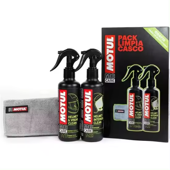 MOTUL PACK LIMPIA CASCOS M1+ M2 250ml PANTALLA+INTERIOR 109920 - 1