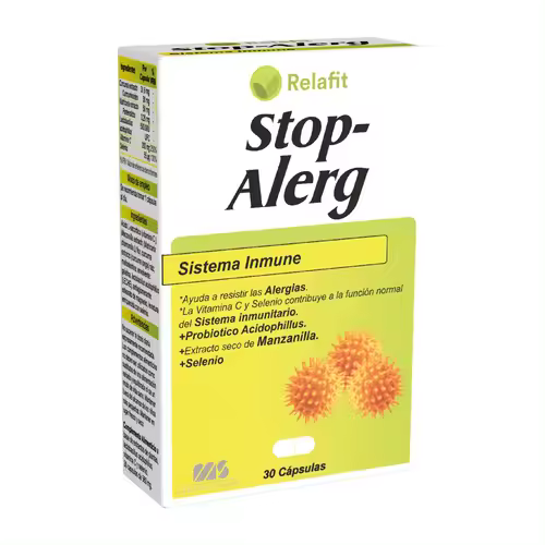Relafit Stop-Alergia - Complemento Alimenticio para Alergias - Reducción de Síntomas - Resistencia Inmunitaria - 1