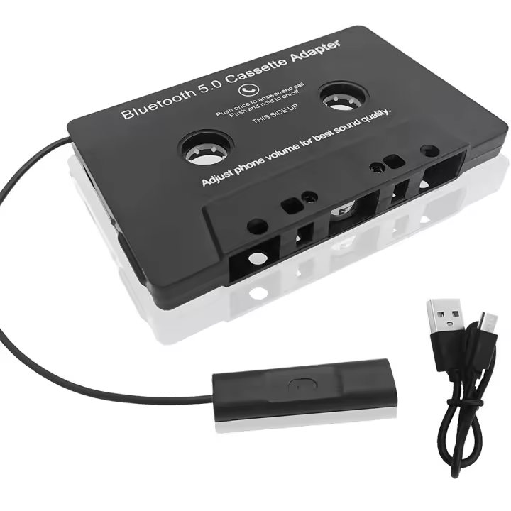 Adaptador de casete Universal Bluetooth 5,0, convertidor de cinta de Audio para coche, adaptador de música estéreo Aux - 1