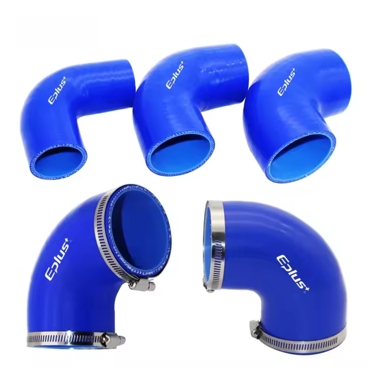 EPLUS Tubo De Silicona Universal Para Coche Conector De 90 Grados Intercooler Turbo Aditamento De Admisión En Azul Tamaños Múltiples - 1