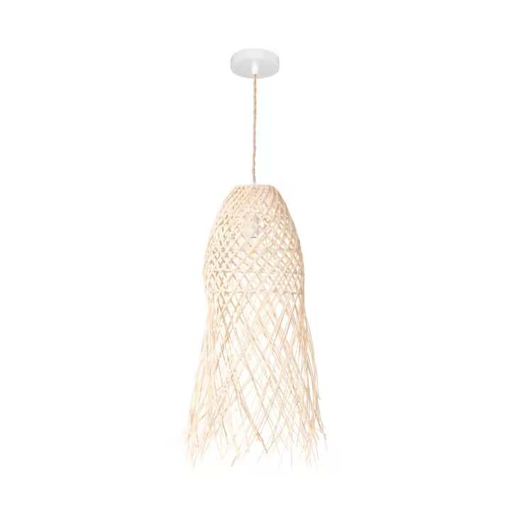 Ledkia Lámpara Colgante Ratán Majani Crema - 1