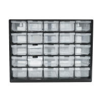 Caja De Herramientas Plástica Multi-Grid 25 Compartimentos Para Almacenamiento De Componentes Electrónicos Y Tornillos Pared Montado Organizador De Partes De Cajones - details 4