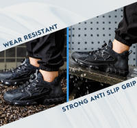 Zapatos De Seguridad Para Hombre Con Botón Giratorio Indestructibles Tamaño De Punta De Acero Antipinchazos Y Antideslizantes - details 14