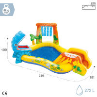 INTEX - Centro juegos hinchable 249x191x109 cm, hinchable de dinosaurio, con dispensador de agua, con tobogán, 212 litros, Hasta 81 kg - details 3