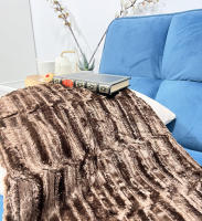 Manta de Piel Sintética Súper Caliente para Cama y el Sofá, Manta Lujosa Decorativa Medida 130 x 160 cm, Manta Acogedora Ultra Suave al Tacto Efecto Pelo - details 2