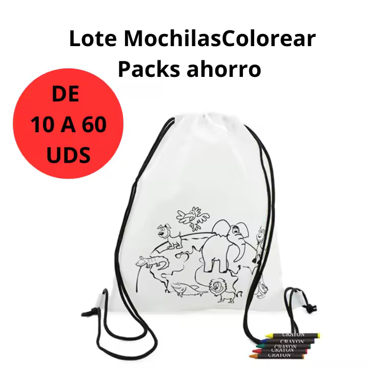 AKARURE Mochilas para Colorear con Dibujos Infantiles y 5 Ceras Incluidas - Regalos para Cumpleaños Infantiles y Fiestas con Niños - 1
