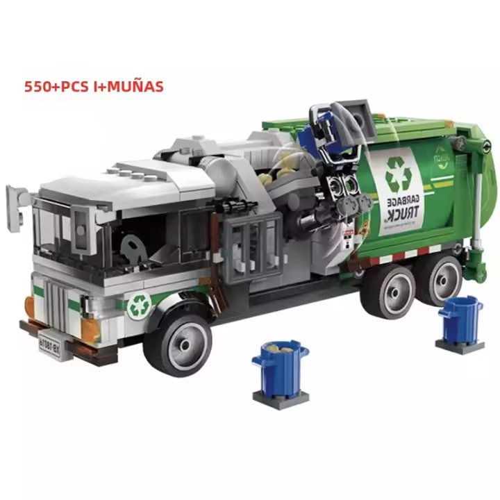 Bloques De Construcción Para Niños Camión De Basura Técnico De La Ciudad Modelo De Vehículo De Limpieza MOC Con Piezas De Juego Compatible Con Lego - 1