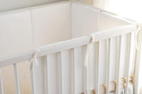 LALA - Ropa de Cama para Cuna de Bebe, ropa de Cama para recibir nacidos, Algodón Puro, Valla anticolisión para Bebe, Gongsatin Blanco, 30x30x6, lavado de piezas enteras. - details 2