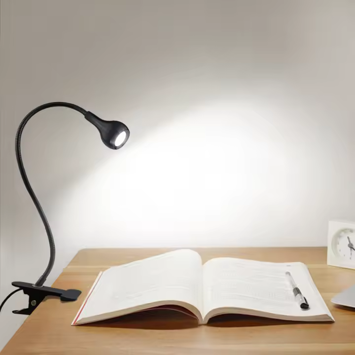 Lámpara De Escritorio LED Flexible Con Clip Y Interruptor USB Recargable Luz De Lectura Para Dormitorio Y Laptop Decoración De Hogar - 1