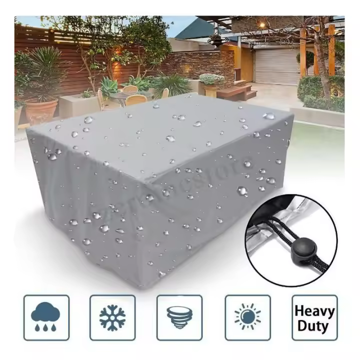 Cubierta Para Muebles De Patio 210d,100x100x85cm Cubierta Impermeable Para Muebles De Jardín Rectangular Resistente Al Desgarro Cubierta Para Mesa De Patio Para Muebles Como Mesas Y Sillas - 1