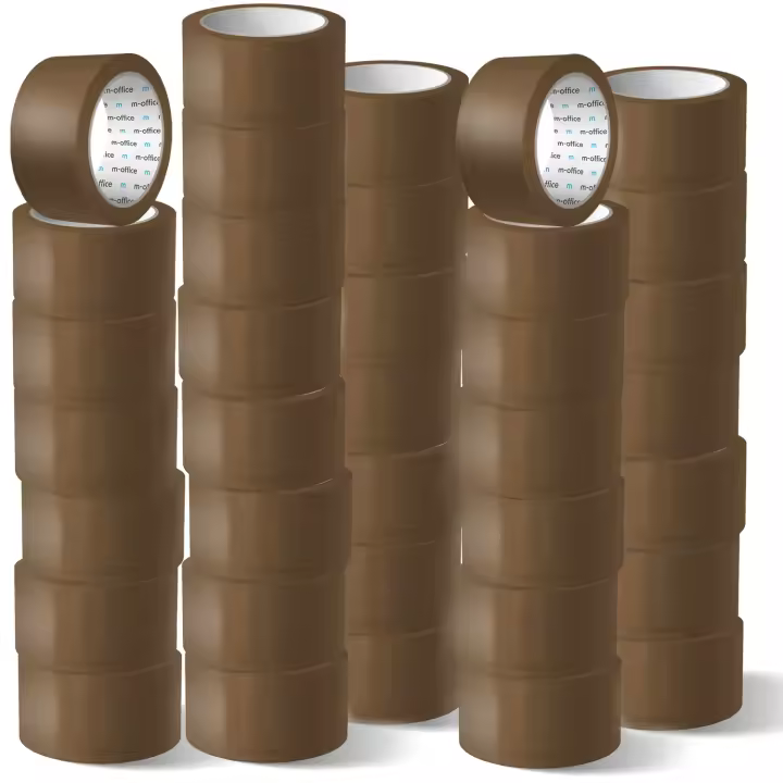 m-office Cinta Adhesiva, Cinta Adhesiva Marrón de Embalar, Rollo de Cinta para Embalaje de Cajas, Envíos, Mudanzas y Manualidades, Precinto Seguro y Resistente, Cinta Adhesiva (36 und, 48mm x 120m) - 1