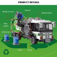 Bloques De Construcción Para Niños Camión De Basura Técnico De La Ciudad Modelo De Vehículo De Limpieza MOC Con Piezas De Juego Compatible Con Lego - details 1