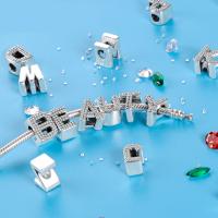 S925 Plata Color Dazzling Alfabeto 26 Letras Encantos Joyería Fina Para Creación DIY Regalos De Cumpleaños Compatible Con Pulseras Originales Pandora - details 1