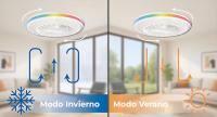 LED ATOMANT Ventilador de Techo con Luz LED 22W, Ø50cm, Iluminación CCT + RGB 2300LM, Motor DC 30W Silencioso y de Bajo Consumo, 6 Velocidades, Modo Verano/Invierno, Temporizador, con Mando a Distancia, Ideal para Dormitorio, Salón o Habitación Infantil - details 3