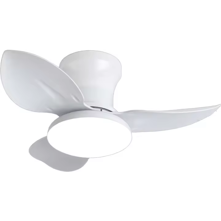 Ventilador de techo silencioso con luz LED, motor de CC, gran volumen de aire de 32 pulgadas, control remoto para cocina, dormitorio, comedor, patio - 1