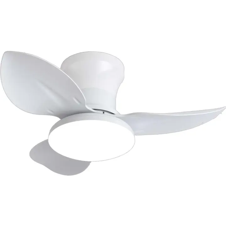 Ventilador de techo silencioso con luz LED, motor de CC, gran volumen de aire de 32 pulgadas, control remoto para cocina, dormitorio, comedor, patio - 1