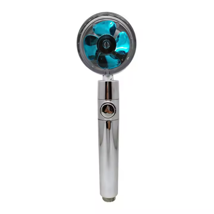 Cabezal de ducha turboalimentado con salida en espiral de turbina, ducha de mano giratoria de alta presión 360 - Ahorra agua y disfruta de una experiencia de ducha de alta presión - 1