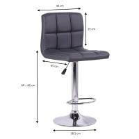 LUTODY - Pack 2 Sillas de Comedor Bar Giratoria 360°, Altura Regulable, Asiento de Cuero Sintético - Silla estilo Moderno para Hogar y Comercio - details 4