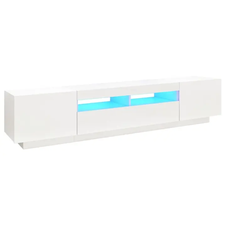 Mueble para TV con luces LED blanco 200x35x40 cm - 1