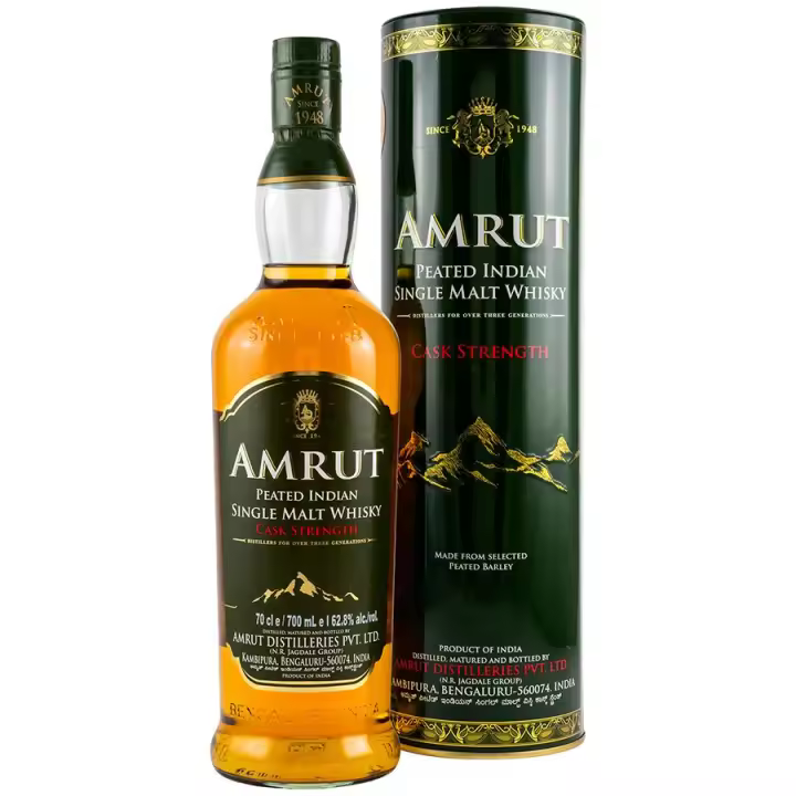 AMRUT SINGLE MALT WHISKY PEATED CASK STRENGHT 70CL 62,8% - 1