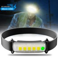 Linterna Frontal LED COB Potente Recargable 3 Modos De Interruptor Impermeable Para Camping Caza Senderismo Y Correr - details 0